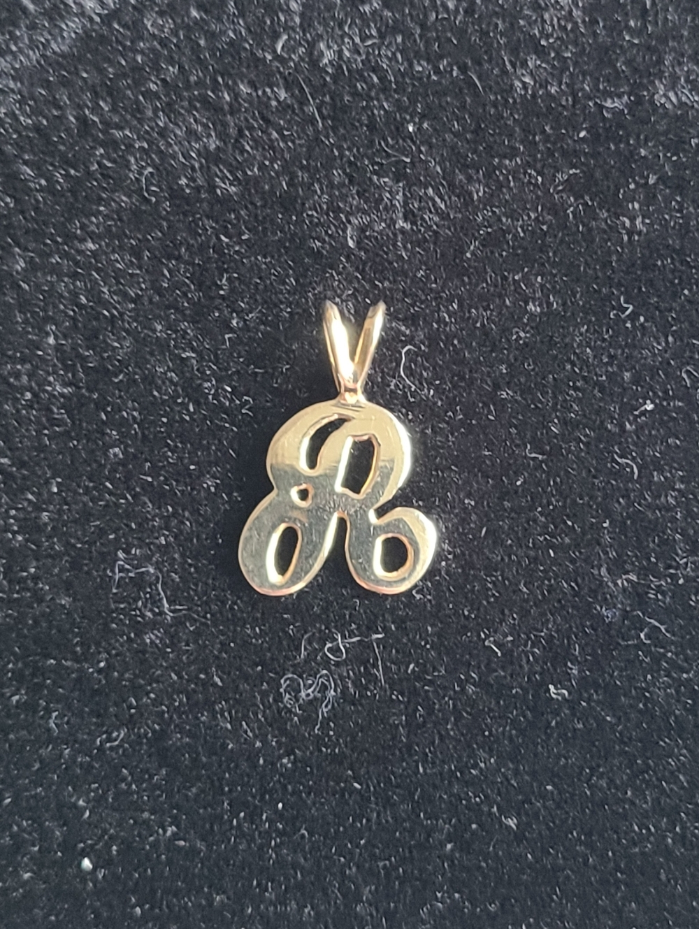 14k Solid Gold Letter R Initial Pendant Only - Necklace